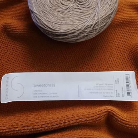 Purl Soho Rye Flour Sweetgrass Undyed Cotton / Alpaca Yarn NWT - Picture 3 of 3